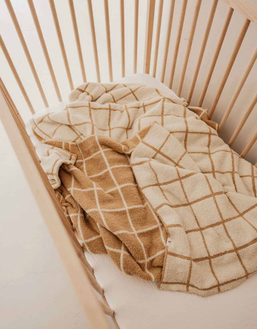 FOREVER FRENCH Golden Grid | Plush Blanket (COLLECTIVE)