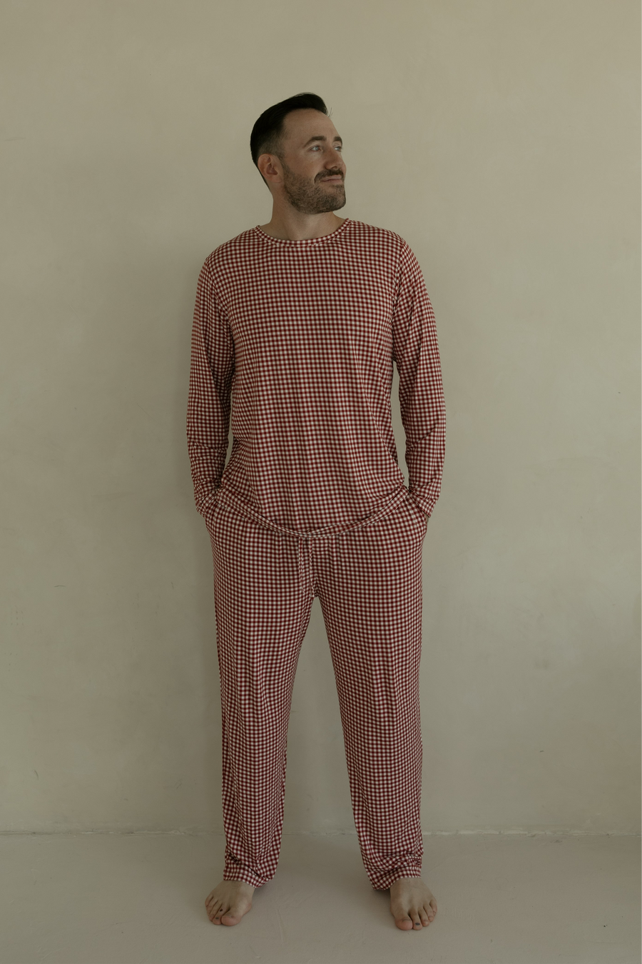 Men's Bamboo Pajamas | Red Gingham