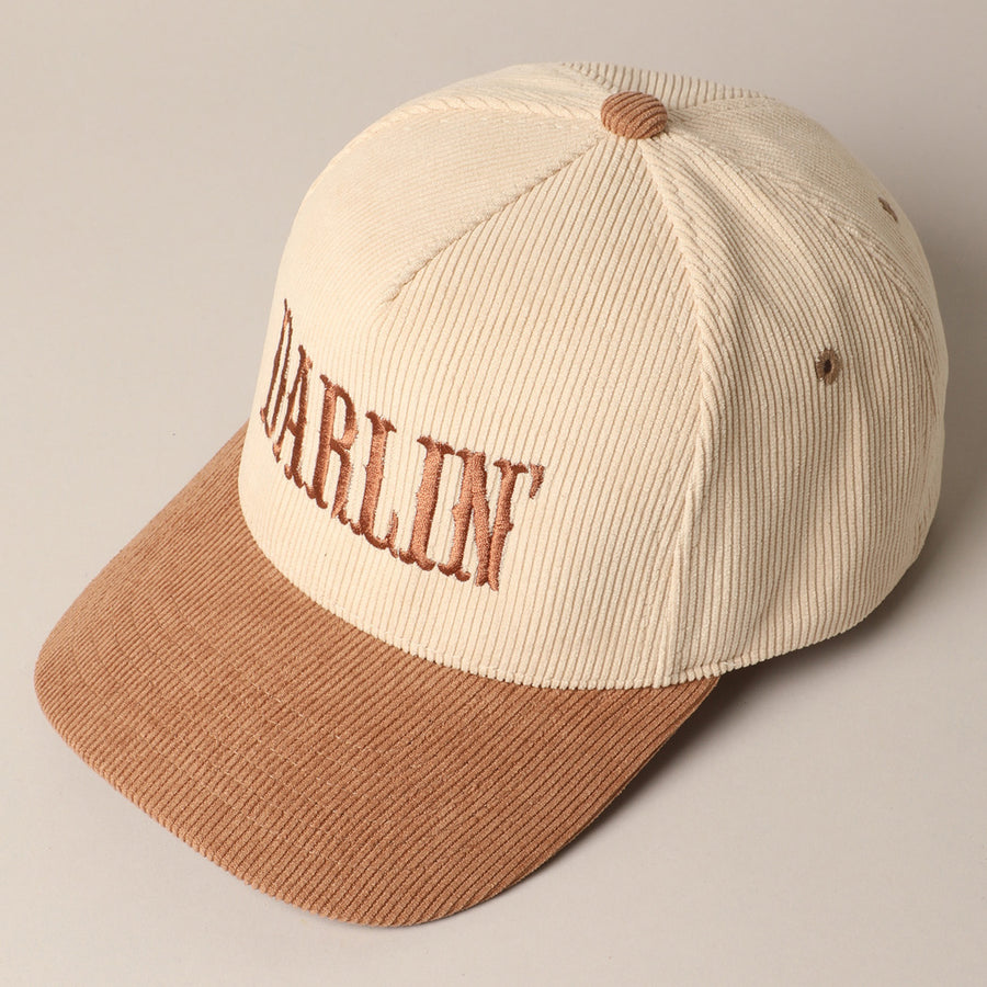 DARLIN' CORDUROY WOMEN'S BASEBALL HAT | BEIGE