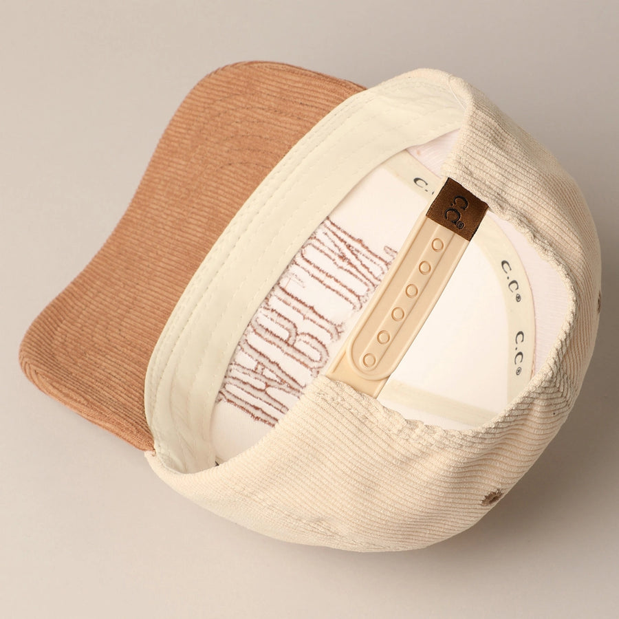 DARLIN' CORDUROY WOMEN'S BASEBALL HAT | BEIGE