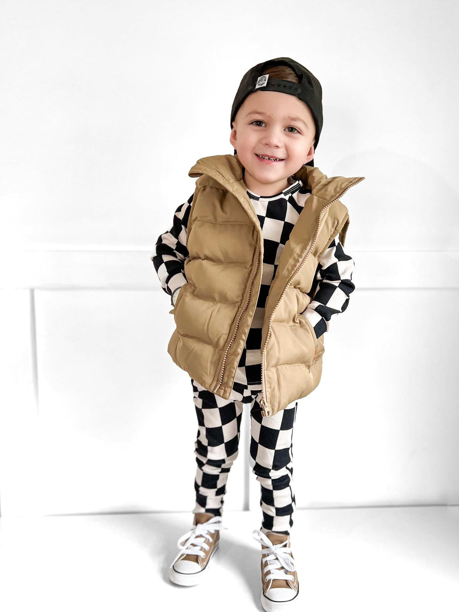 SHORE BABY Summit Puffer Vest — Caramel (COLLECTIVE)