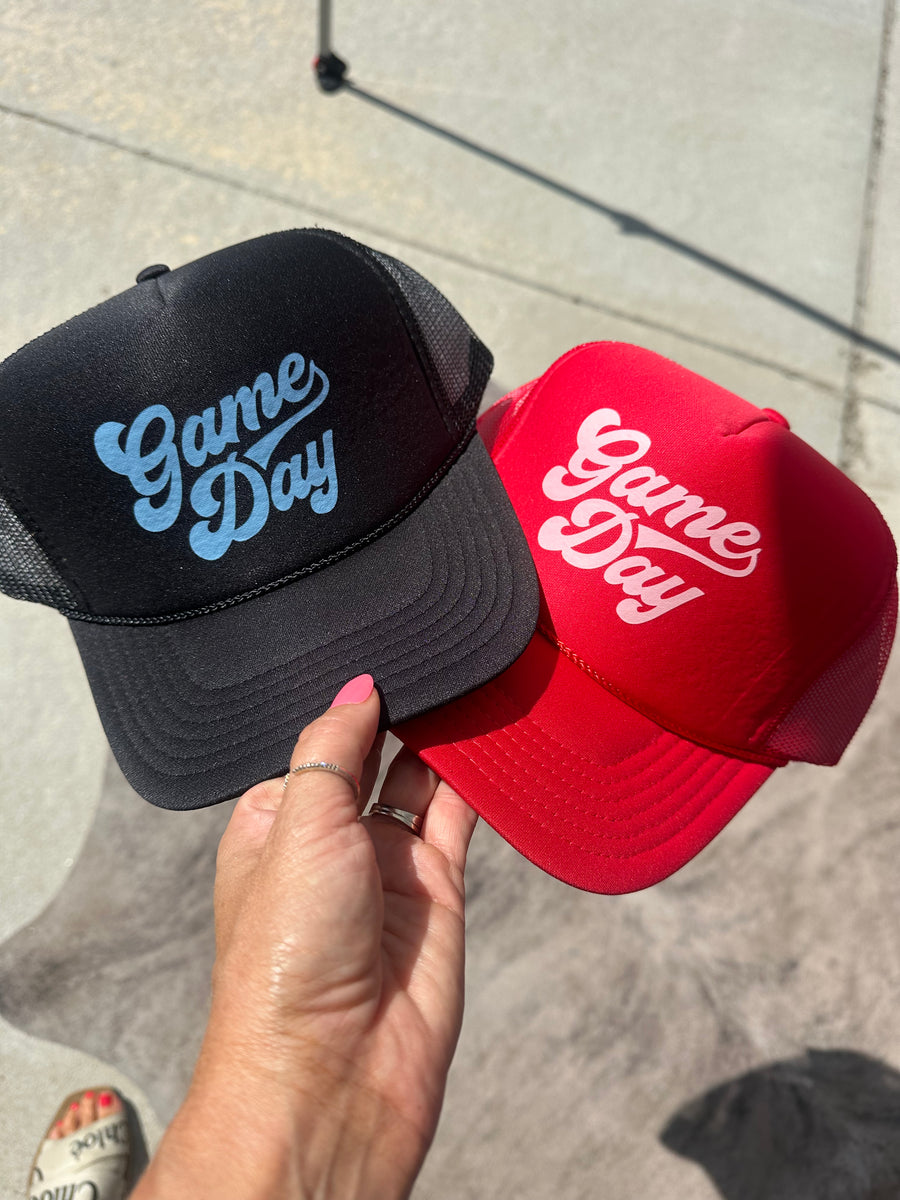 GAME DAY FOAM TRUCKER HAT | RED + LIGHT PINK