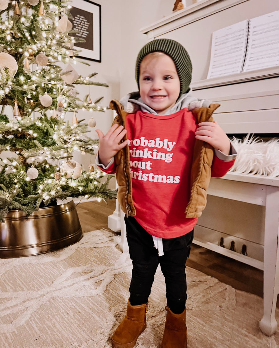 HAPPY KIDS CO PROBABLY THINKING ABOUT CHRISTMAS TEE | BABY + KIDS