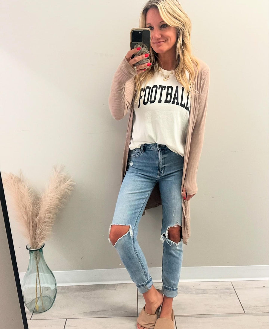 THE OC FOOTBALL MINERAL WASH TANK TOP | CREAM