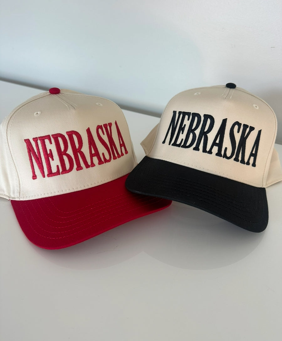 NEBRASKA EMBROIDERED HAT | BLACK