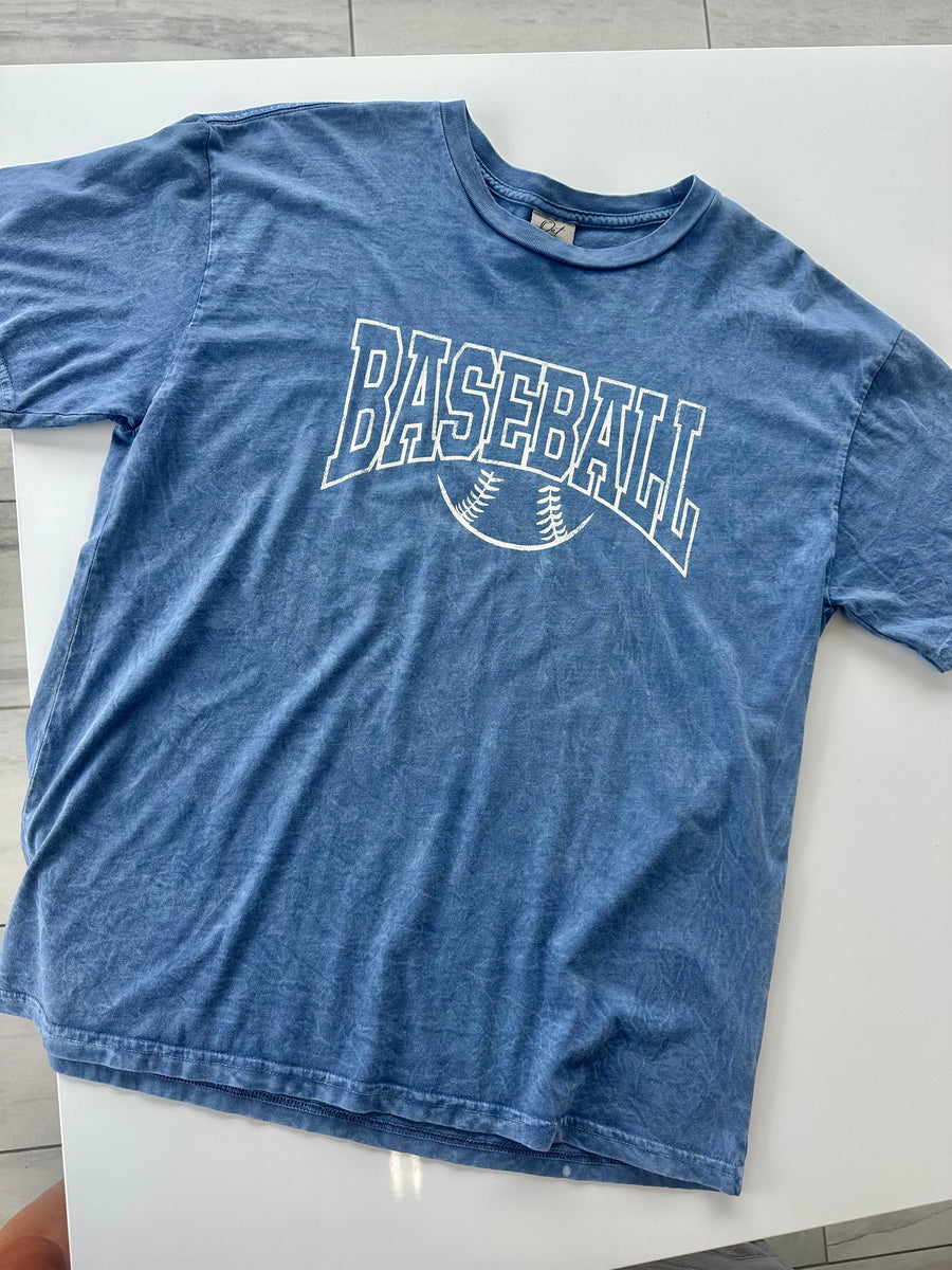 THE OC MINERAL WASH BASEBALL BALL TEE | DENIM BLUE