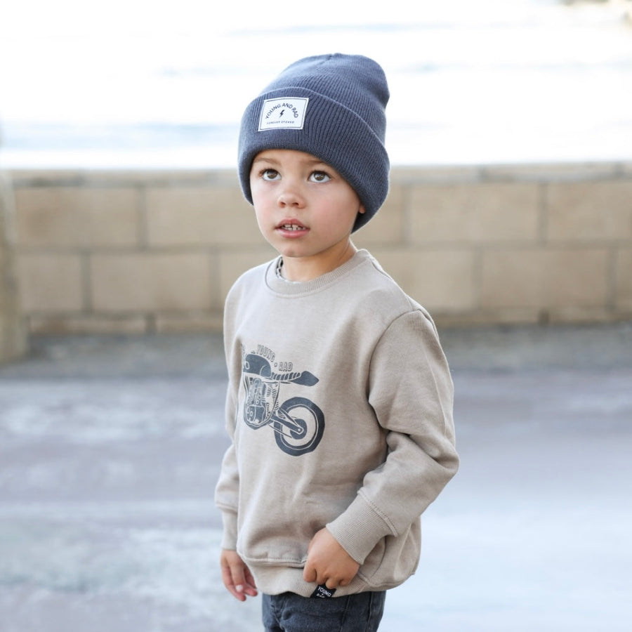 YOUNG + RAD CLASSIC BEANIE // STEEL BLUEM (COLLECTIVE)