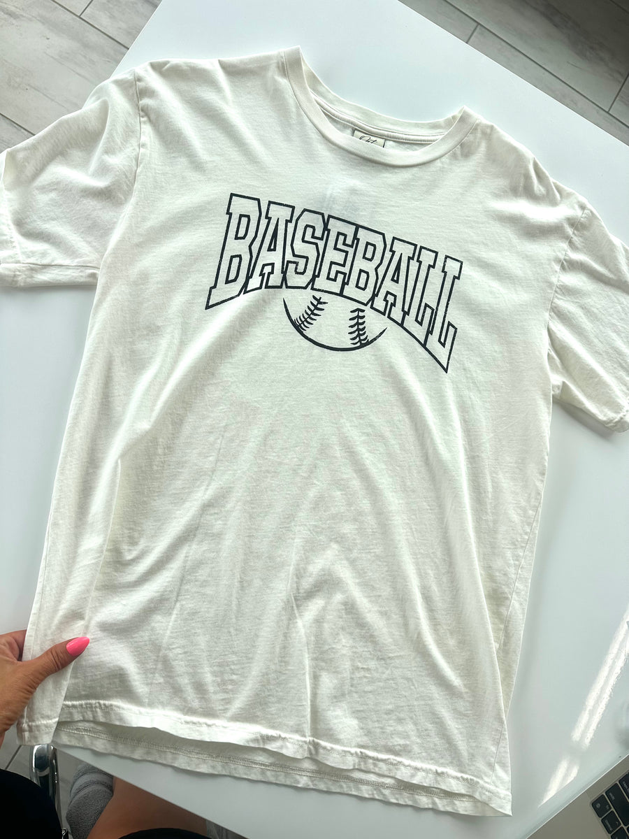 THE OC MINERAL WASH BASEBALL BALL TEE | CREAM