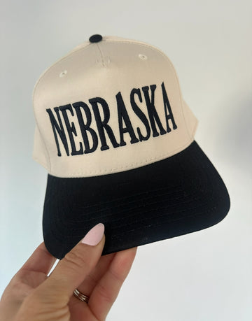 NEBRASKA EMBROIDERED HAT | BLACK