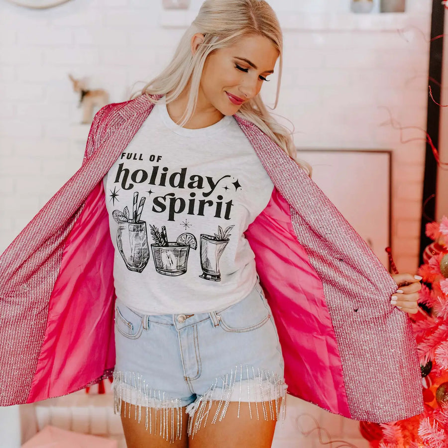 FULL OF HOLIDAY SPIRIT TEE | WHITE