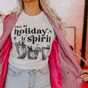 FULL OF HOLIDAY SPIRIT TEE | WHITE