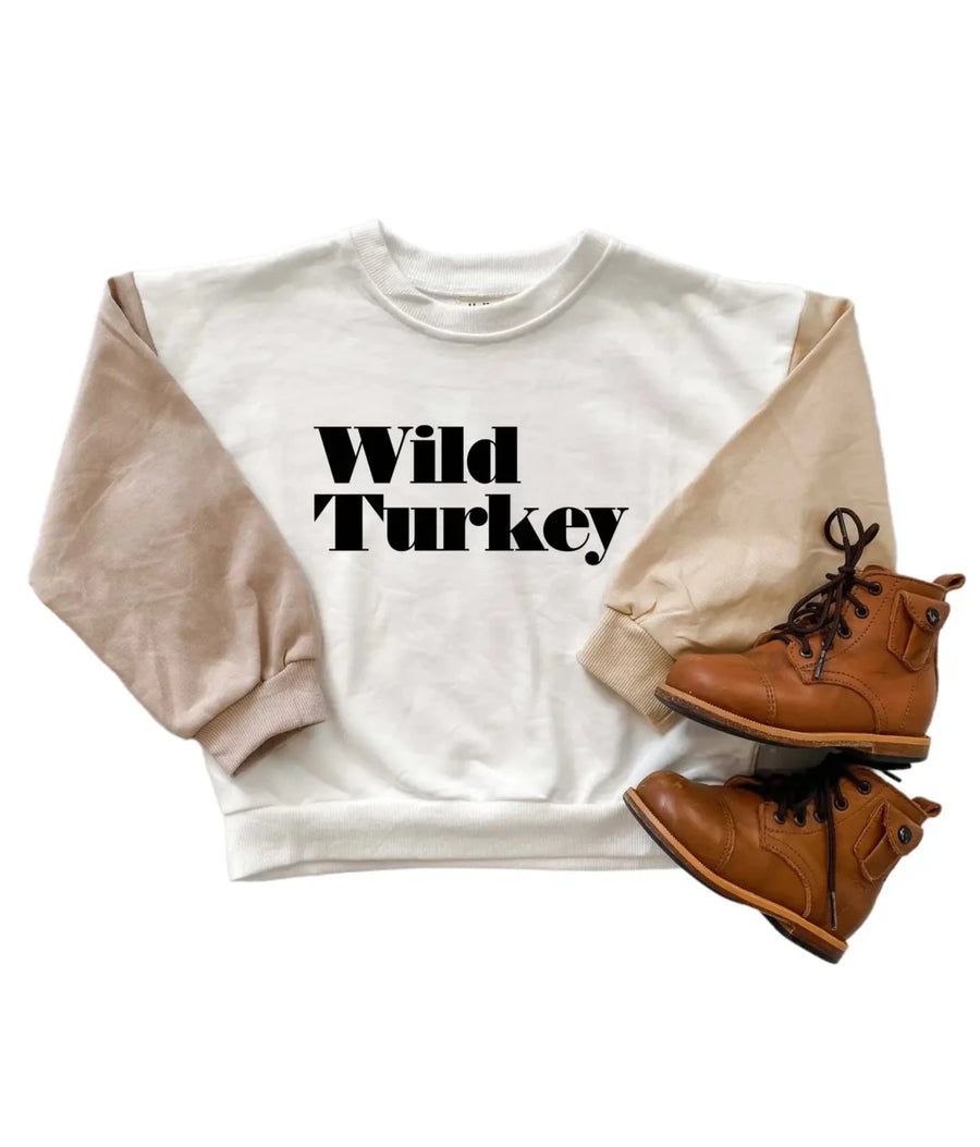 HOLLAND AVE WILD TURKEY KIDS THANKSGIVING CREWNECK | MULTI