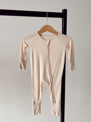 FOREVER FRENCH Cream | Bamboo Zip Pajamas (COLLECTIVE)