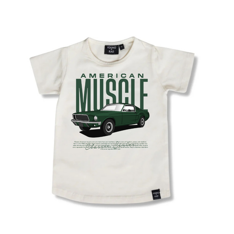 YOUNG + RAD AMERICAN MUSCLE CAR ACID WASH TEE (COLLECTIVE)