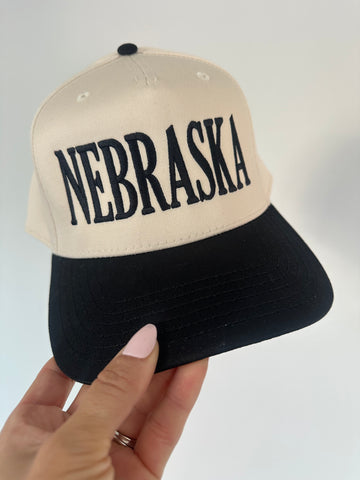 NEBRASKA EMBROIDERED HAT | BLACK