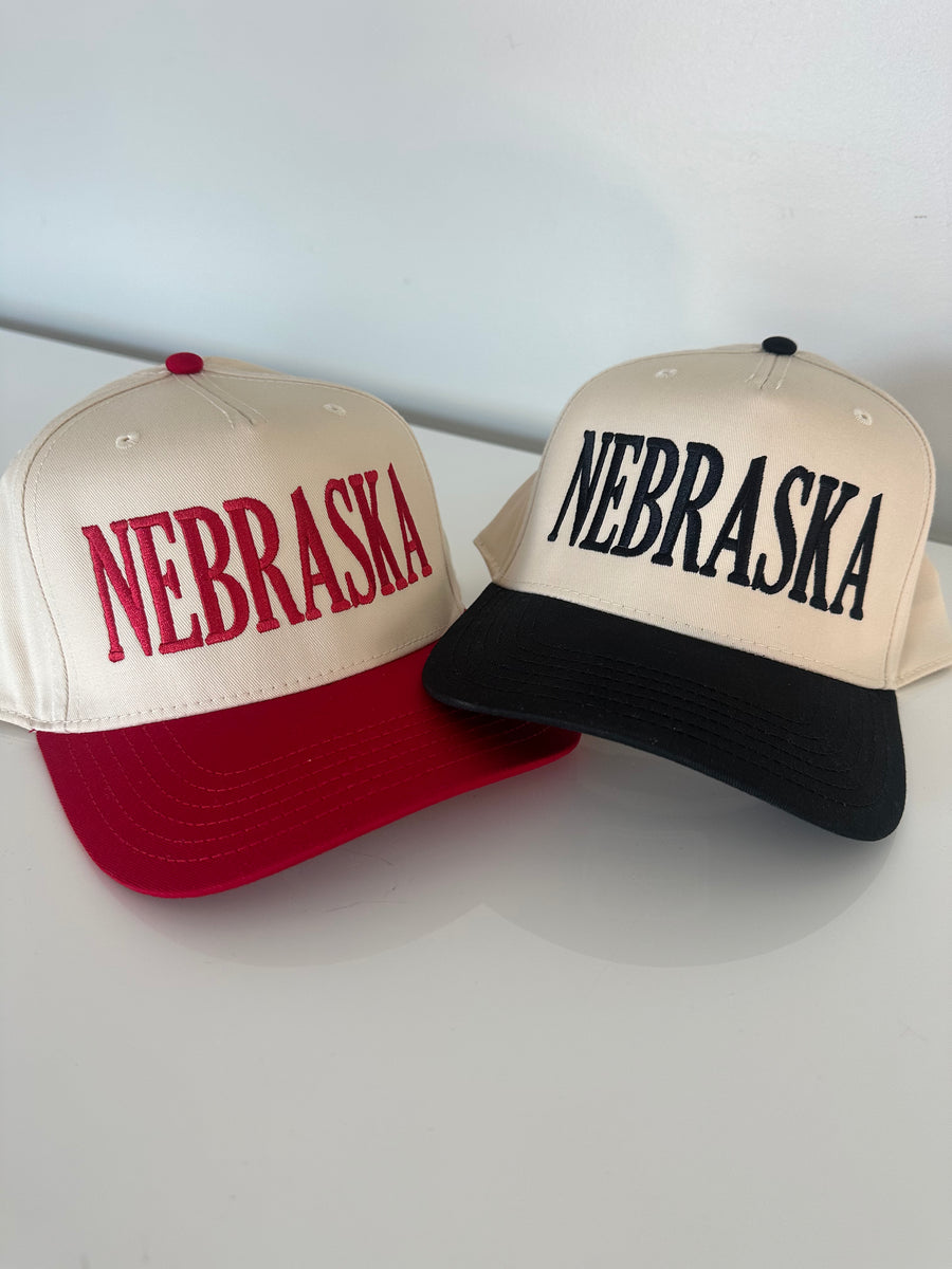NEBRASKA EMBROIDERED HAT | NATURAL