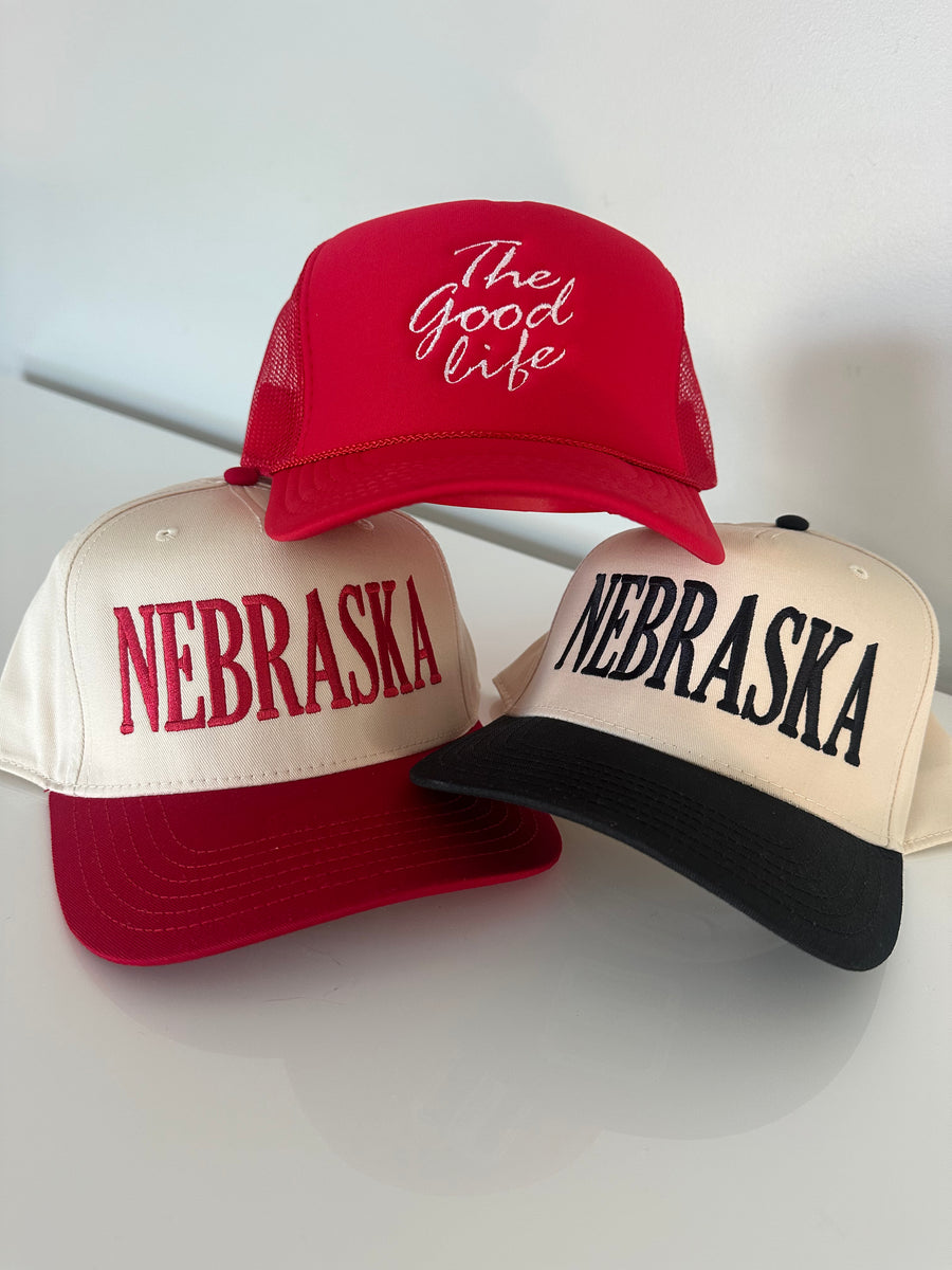 NEBRASKA EMBROIDERED HAT | NATURAL