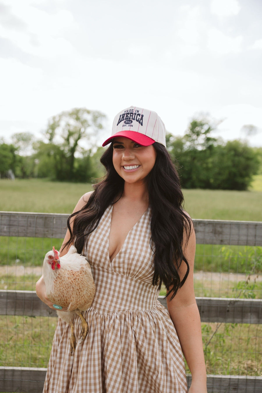 Made in America - Red Stripe Vintage Trucker Hat