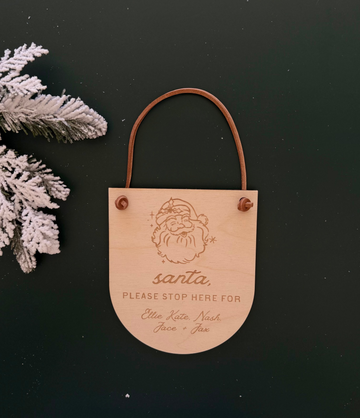 Santa, Please Stop Here Custom Door Sign