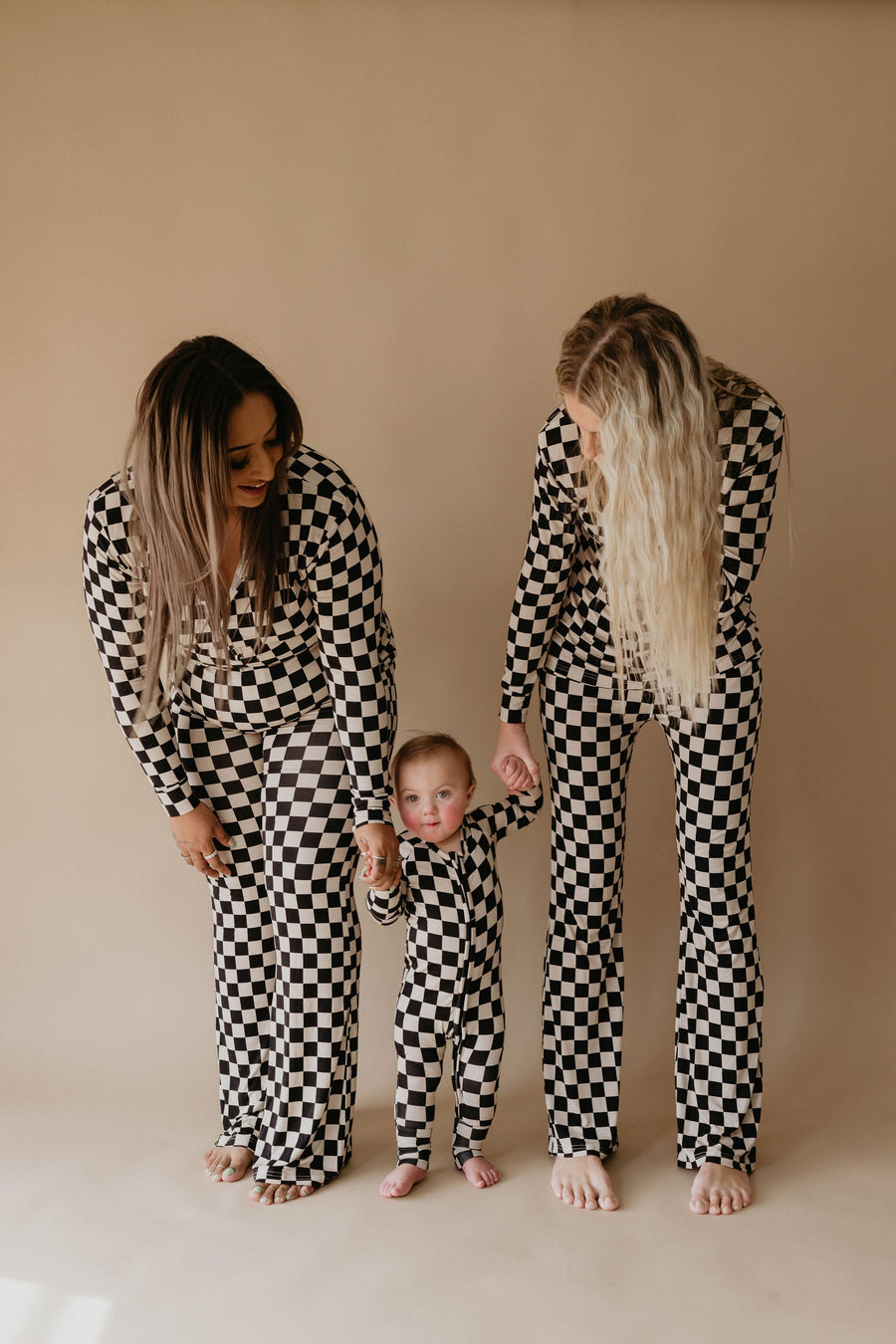 FOREVER FRENCH Black Checker | Bamboo Zip Pajamas (COLLECTIVE)