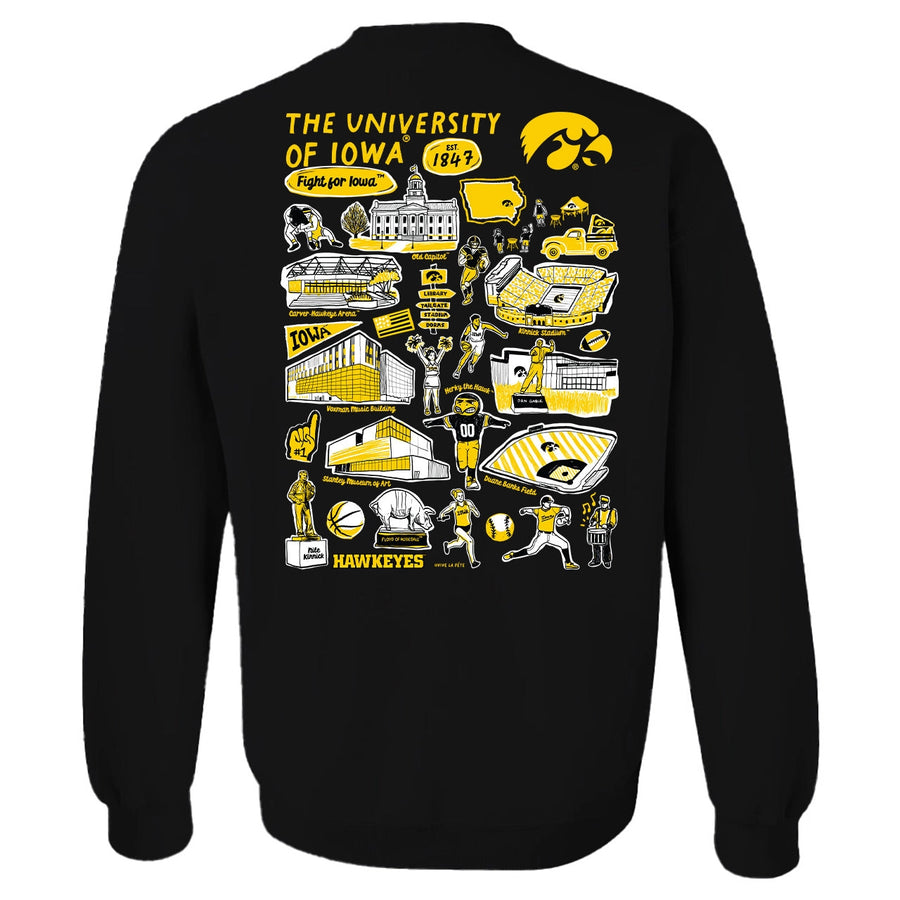 (PRE-ORDER) NCAA HAND SKETCHED WOMEN'S SWEATSHIRT | NEBRASKA, IOWA, IOWA STATE