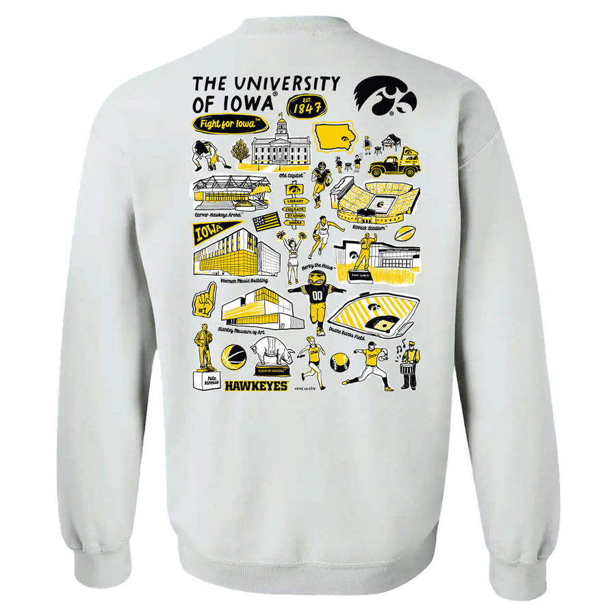 (PRE-ORDER) NCAA HAND SKETCHED WOMEN'S SWEATSHIRT | NEBRASKA, IOWA, IOWA STATE