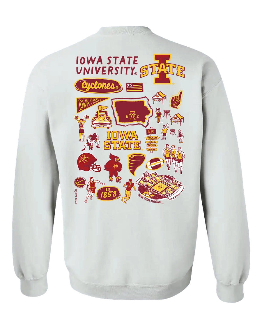 (PRE-ORDER) NCAA HAND SKETCHED WOMEN'S SWEATSHIRT | NEBRASKA, IOWA, IOWA STATE