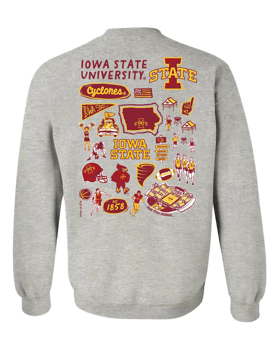 (PRE-ORDER) NCAA HAND SKETCHED WOMEN'S SWEATSHIRT | NEBRASKA, IOWA, IOWA STATE