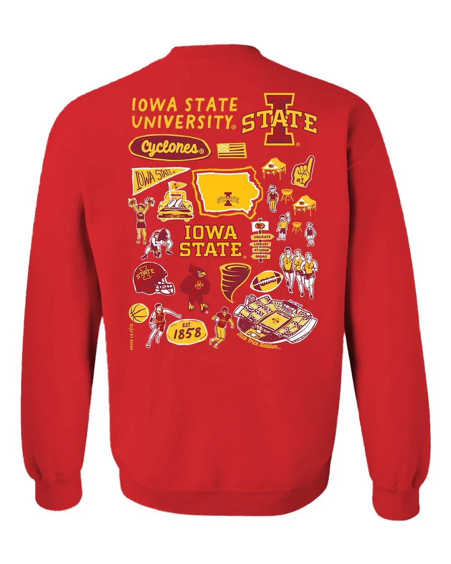 (PRE-ORDER) NCAA HAND SKETCHED WOMEN'S SWEATSHIRT | NEBRASKA, IOWA, IOWA STATE