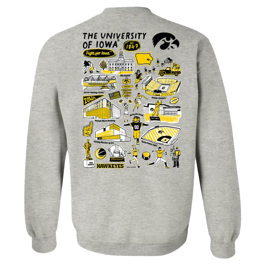 (PRE-ORDER) NCAA HAND SKETCHED WOMEN'S SWEATSHIRT | NEBRASKA, IOWA, IOWA STATE