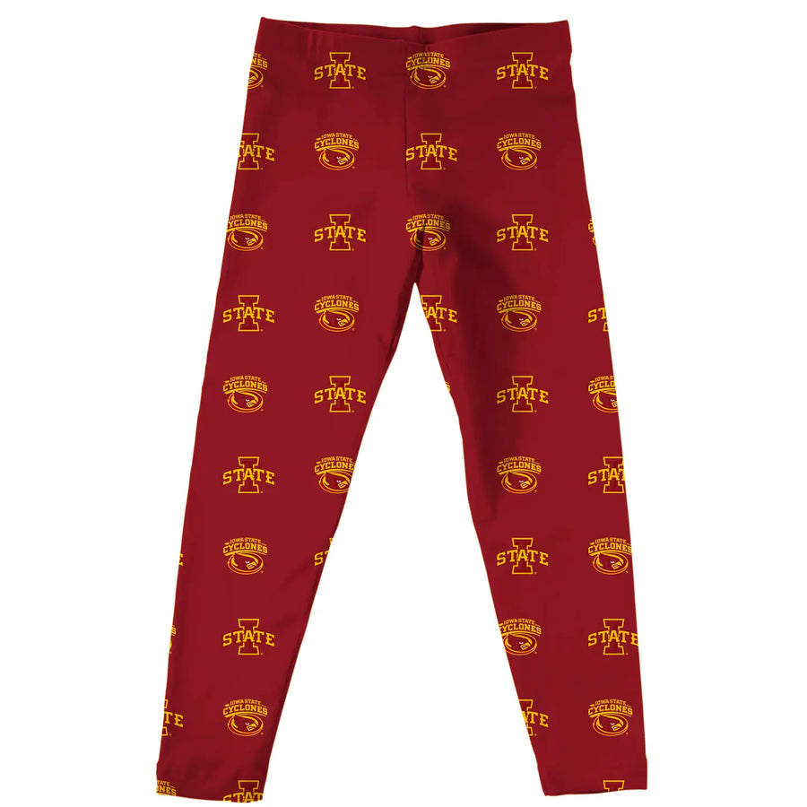 (PRE-ORDER) NCAA ALL OVER LOGO KID'S LEGGINGS | NEBRASKA, ISU, CREIGHTON
