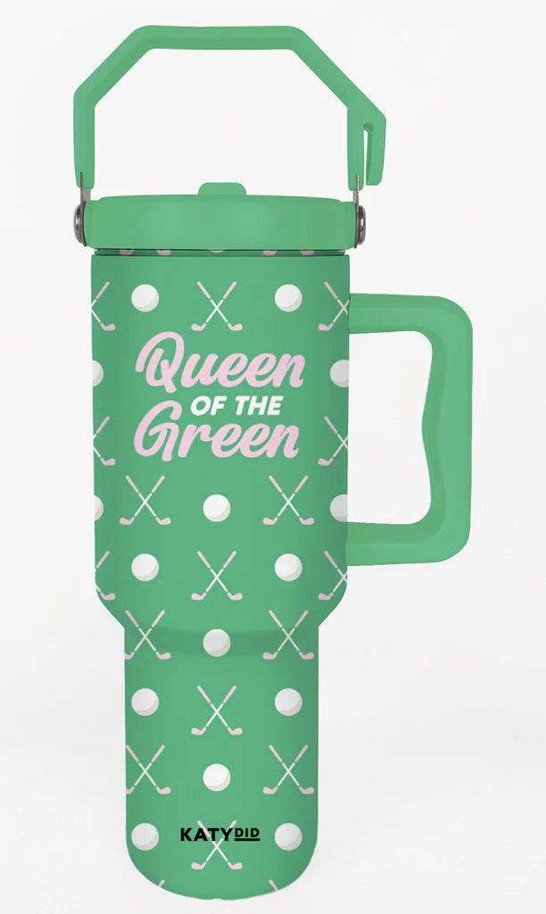 QUEEN OF THE GREEN GOLF TUMBLER WITH LID + HANDLE | 38OZ