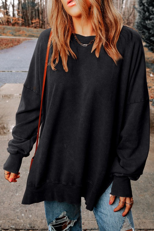 KORY MINERAL WASH WOMEN'S PULLOVER | BLACK