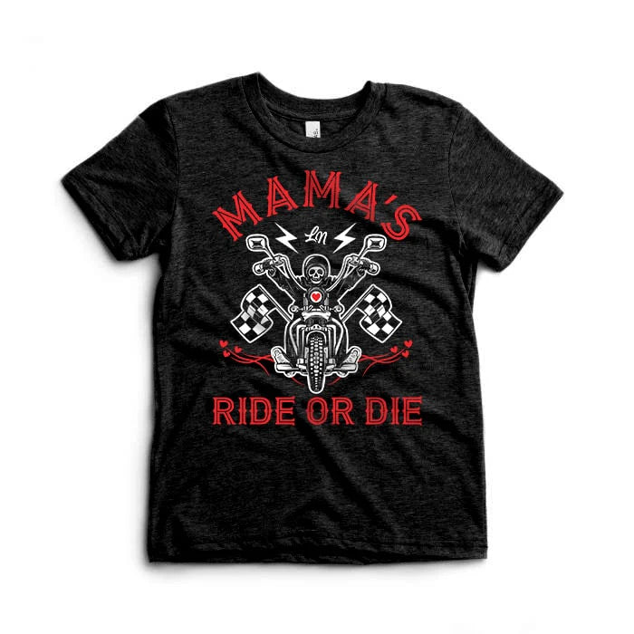 LEDGER MAMA'S RIDE OR DIE TEE | CHARCOAL BLACK