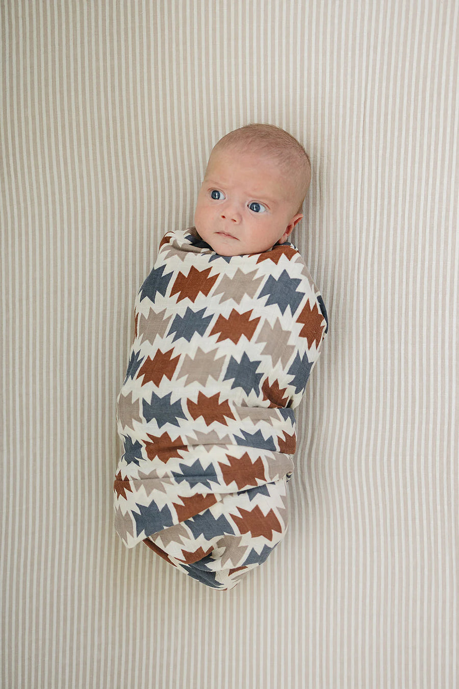 MEBIE BABY MUSLIN SWADDLE BLANKET | WESTERN AZTEC