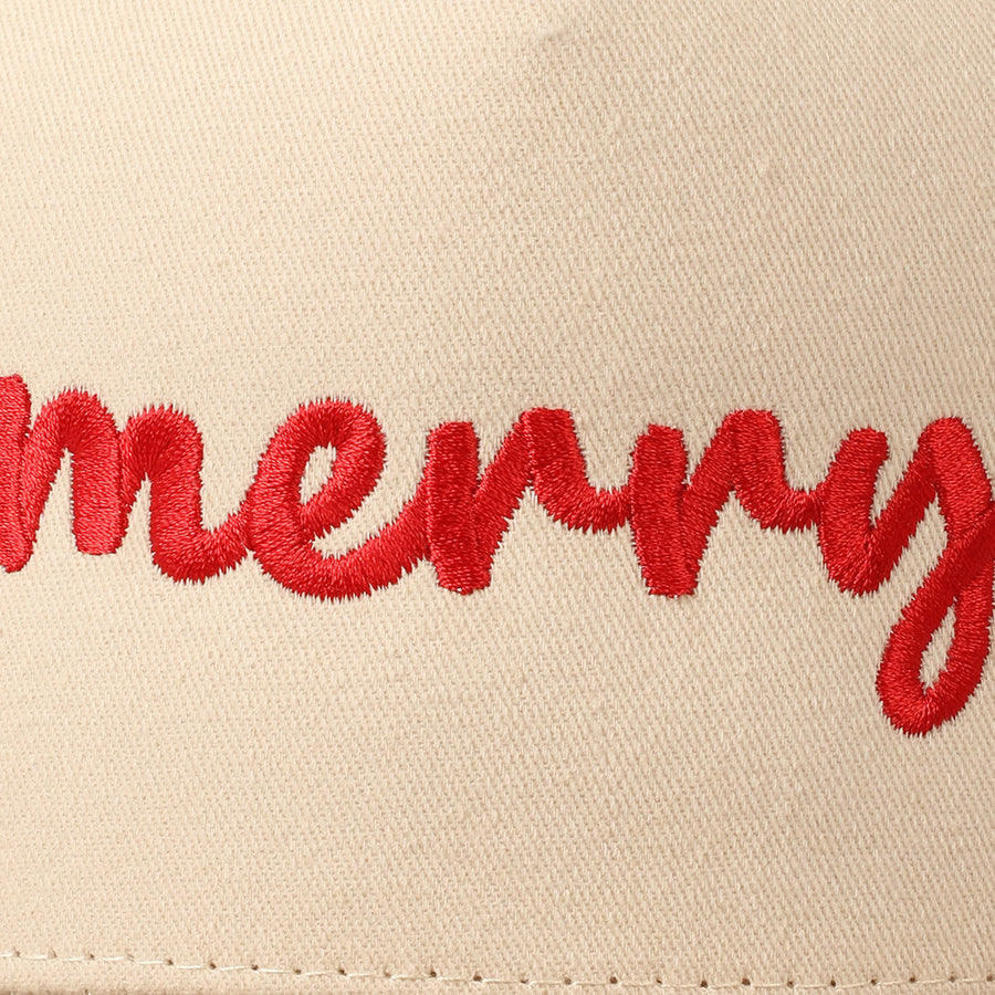 MERRY EMBROIDERED HAT | RED