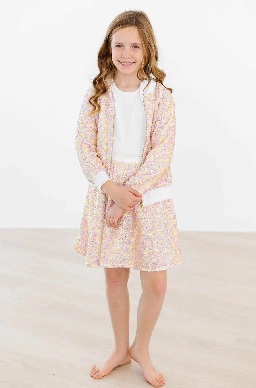 MILA + ROSE SASSY IN SEQUINS GIRLS BOMBER JACKET | SPRING RAINBOW