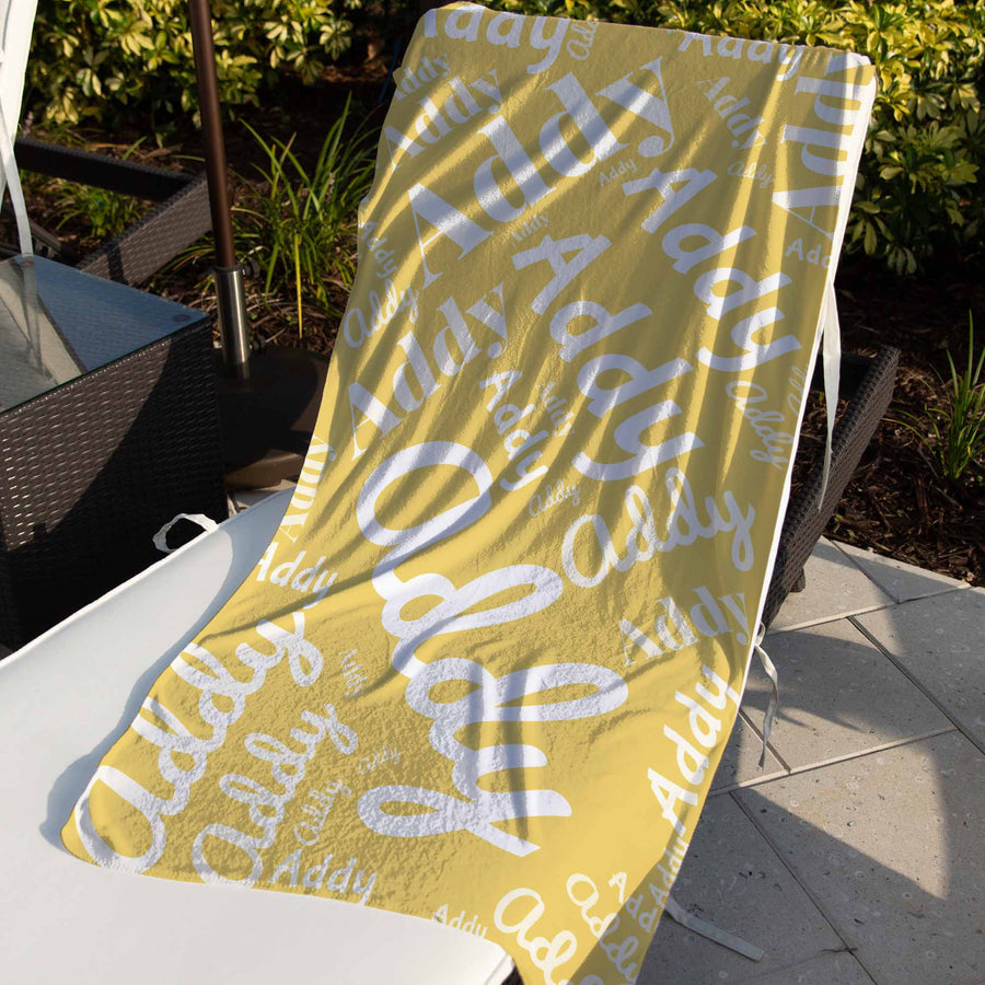 (PRE-ORDER) PERSONALIZED NAME BEACH TOWELS | LARGE SIZE (60IN)
