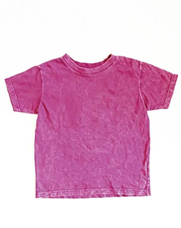 THE OC BASIC PREMIUM TODDLER MINERAL WASHED TEE | FUSCHIA
