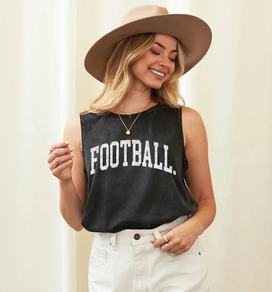 THE OC FOOTBALL MINERAL GRAPHIC TANK TOP | BLACK