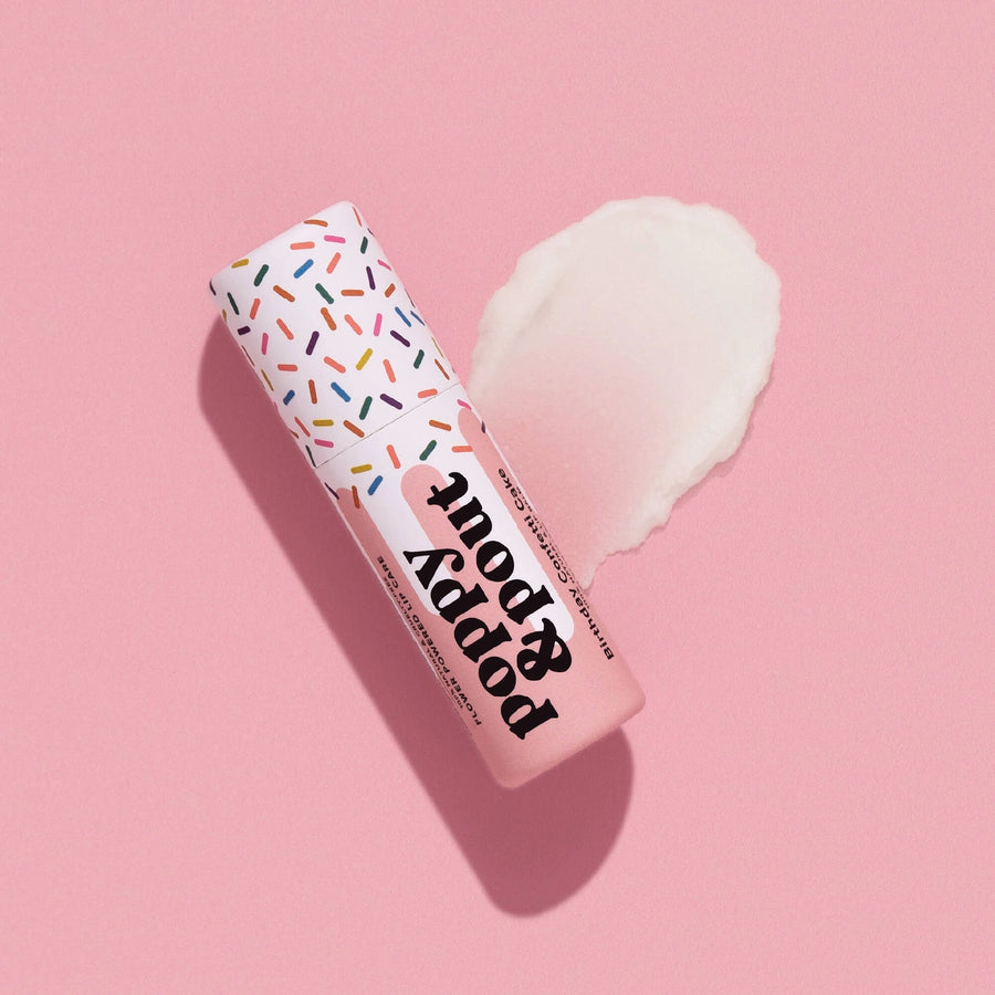 POPPY AND POUT LIP BALM | BIRTHDAY CONFETTI CAKE