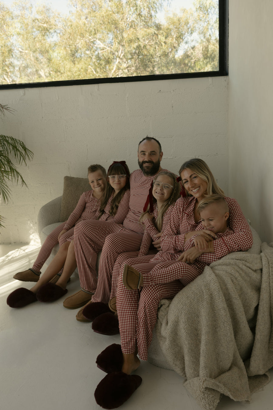 Long Sleeve Women's Bamboo Pajamas | Red Gingham