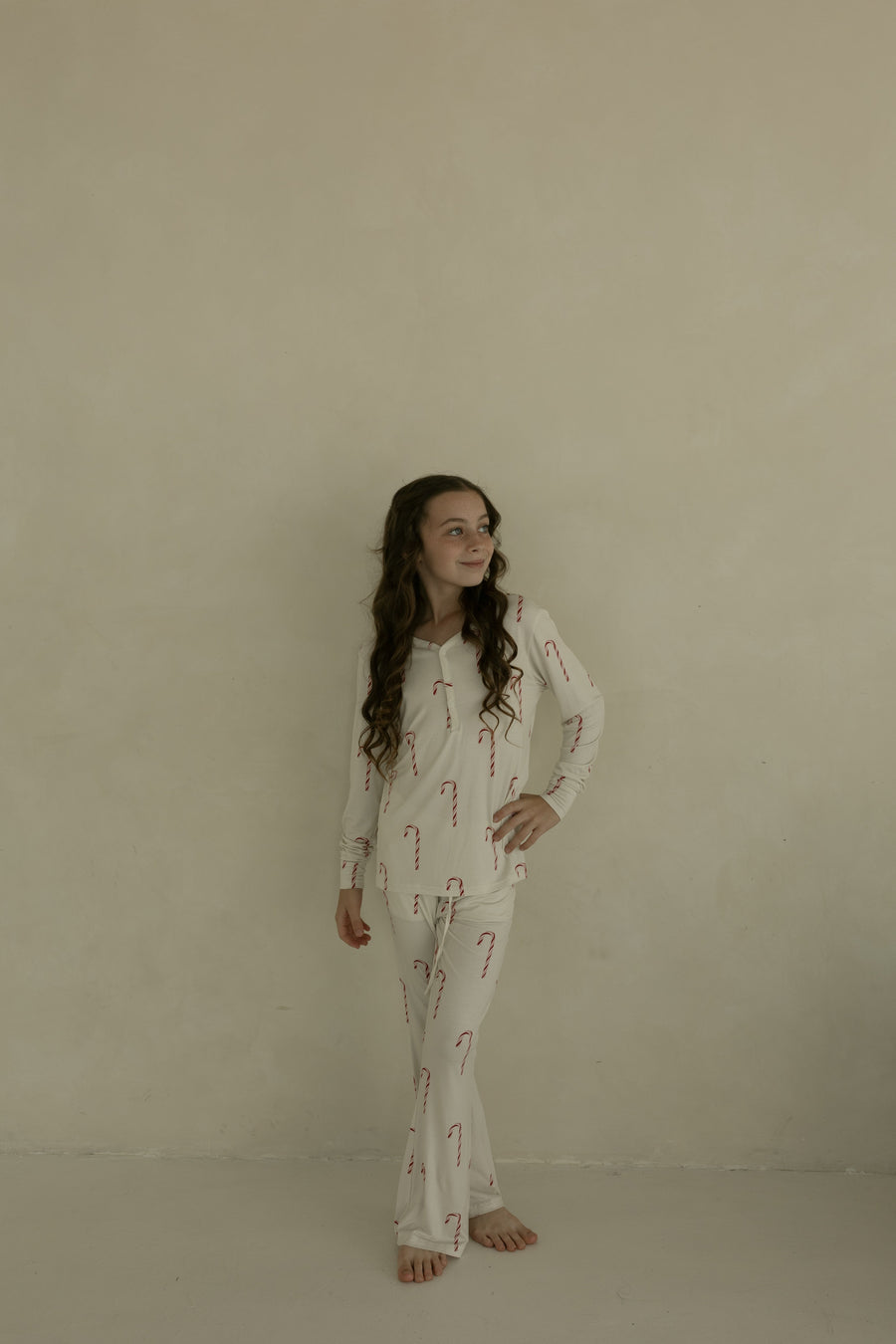 Pre-Teen Flare Bamboo Pajamas | Candy Cane