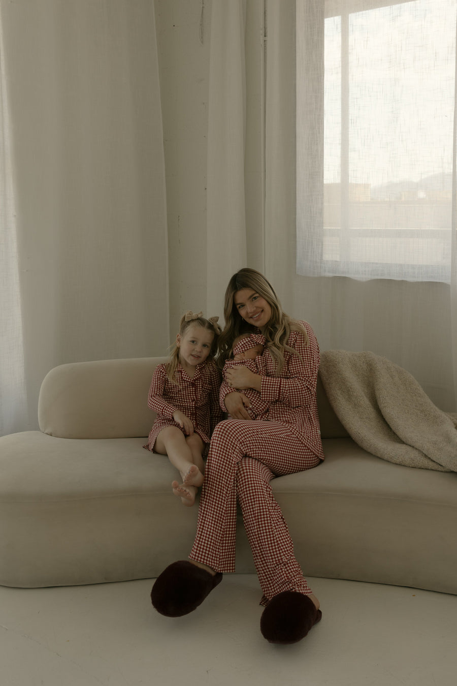 Bamboo Head Wrap | Red Gingham