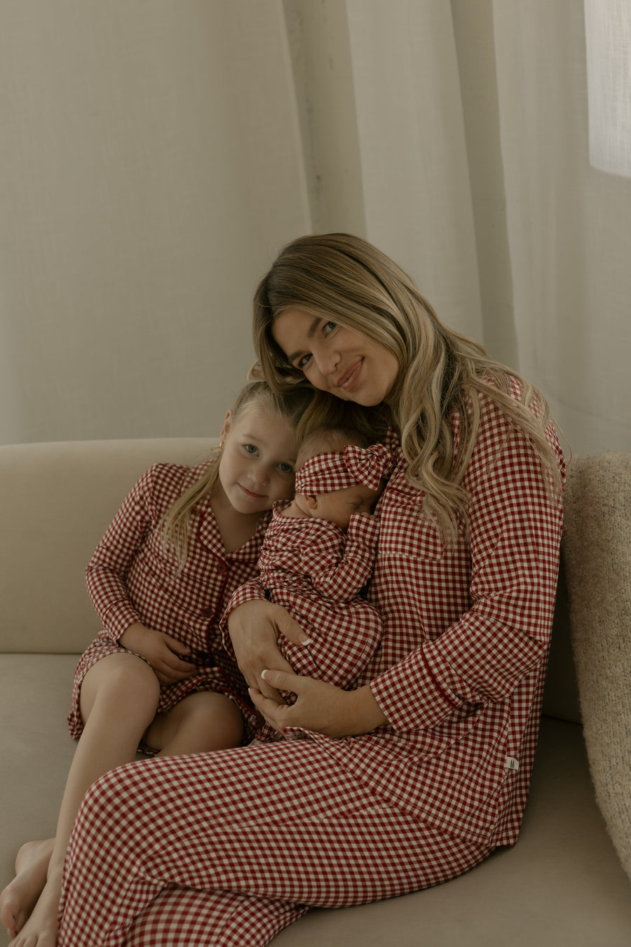 Bamboo Head Wrap | Red Gingham