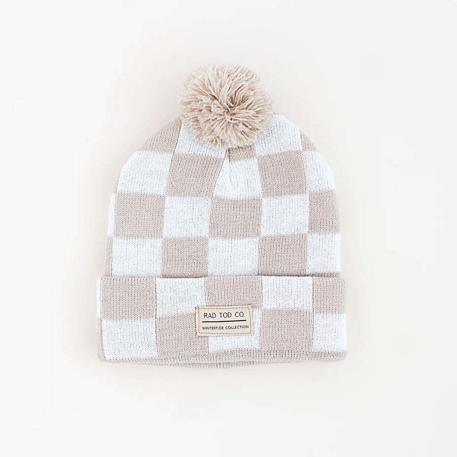 RAD TOD CHECKERED KID'S BEANIE | TAN