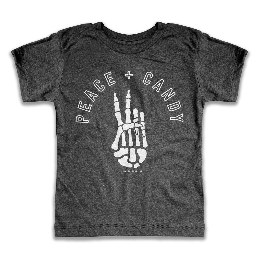 RIVET PEACE + CANDY TEE | CHARCOAL