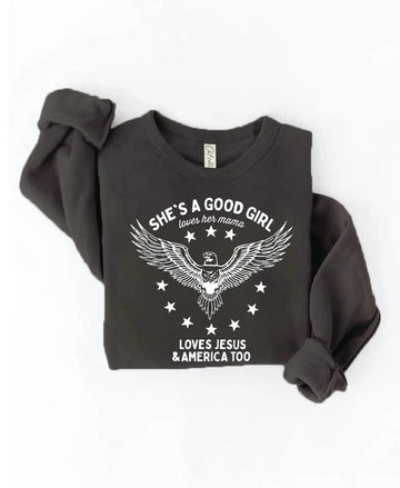 THE OC SHE'S A GOOD GIRL SWEATSHIRT | BLACK