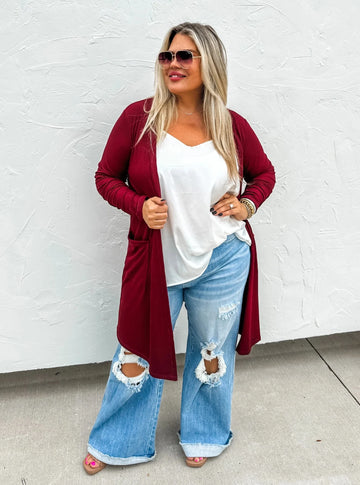 SIERRA FALL WOMEN'S CARDIGAN | BURGUNDY