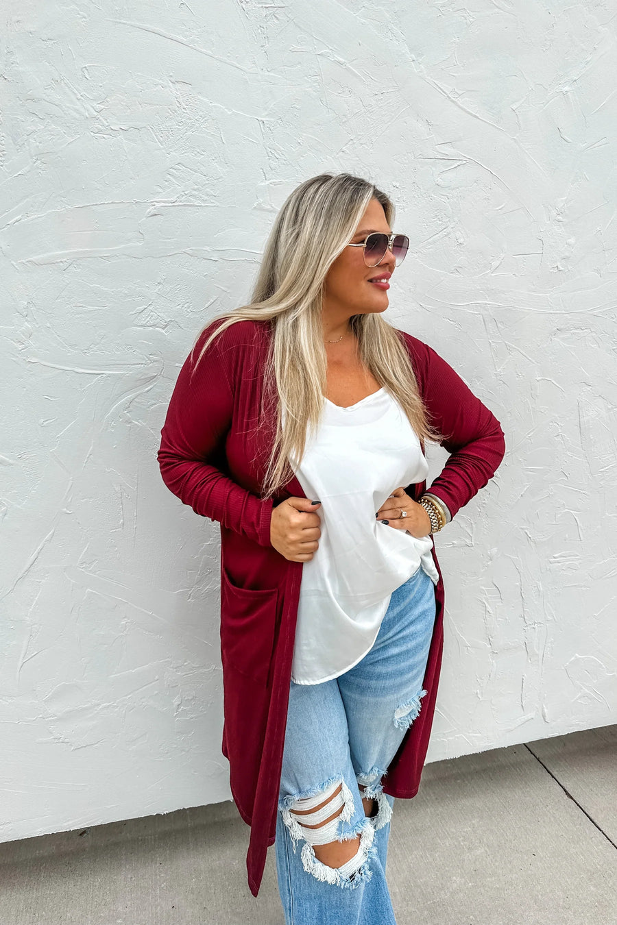 SIERRA FALL WOMEN'S CARDIGAN | BURGUNDY